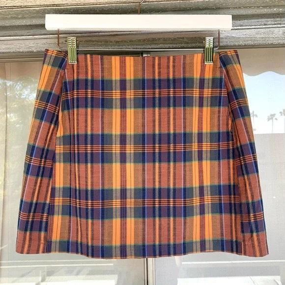 Orange Plaid Maxi Skirt Urban Outfitters Tartan Skirt Orange Plaid